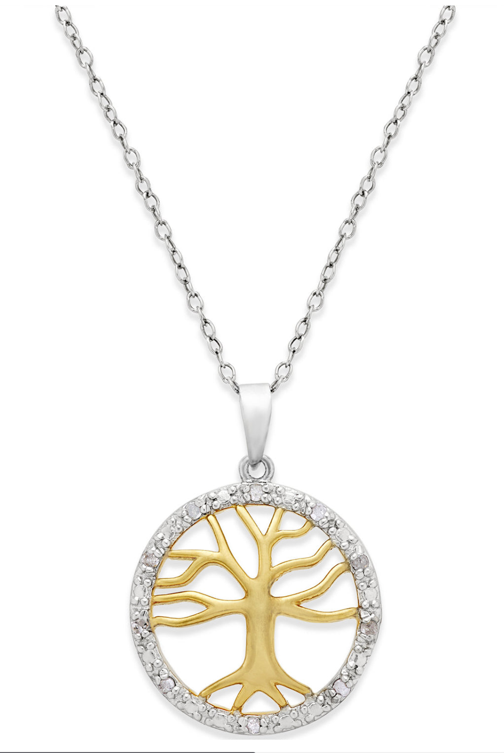 Family Tree Pendant Diamond Necklace