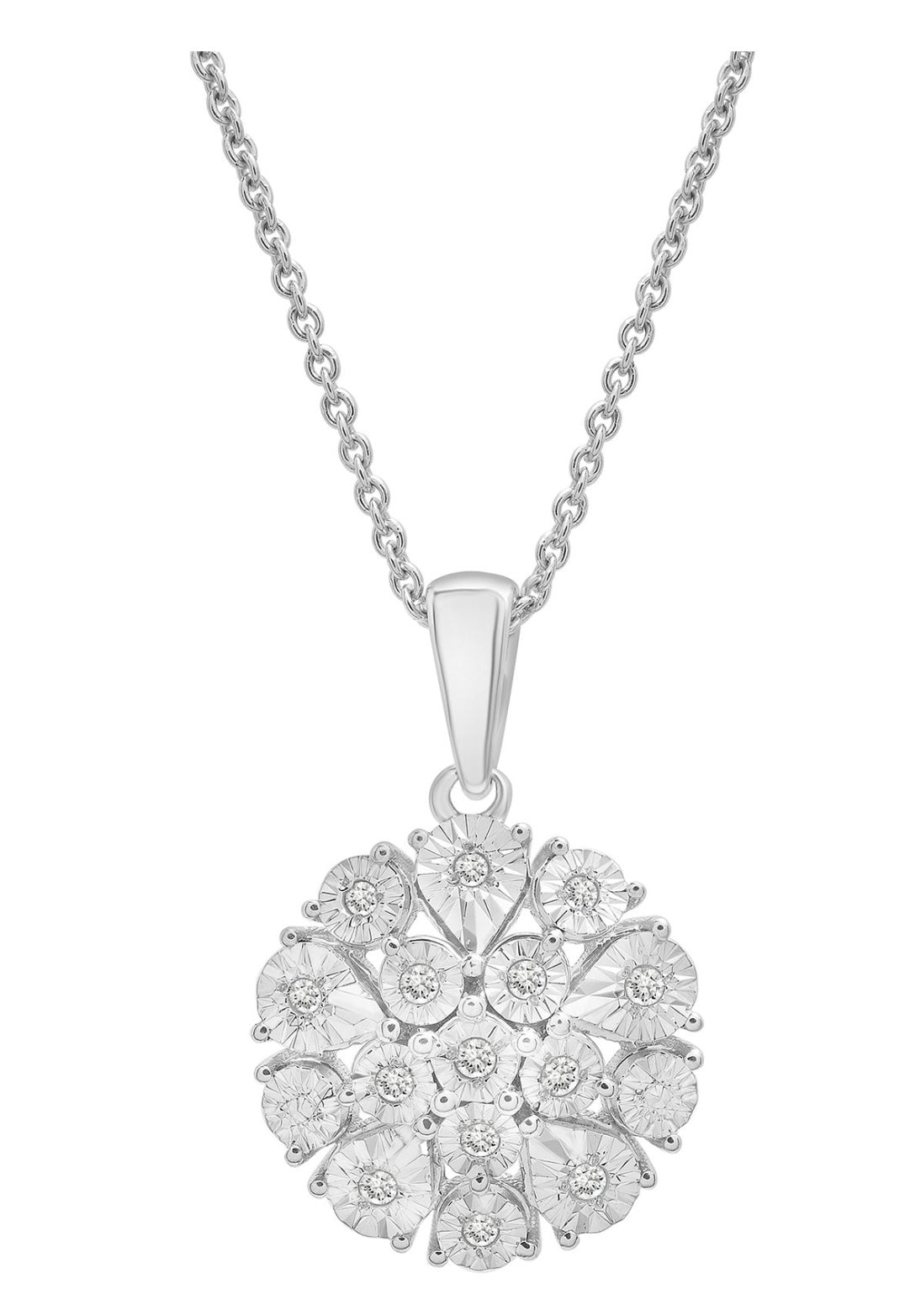 Flower Blooming Diamond Pendant Necklace