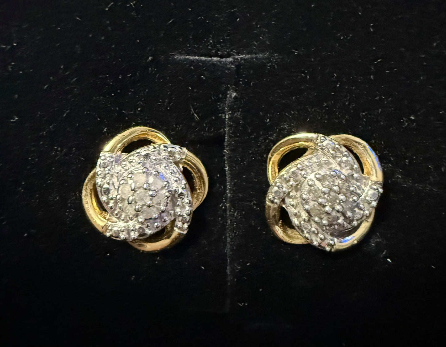 Diamond Love Knot Stud Earrings