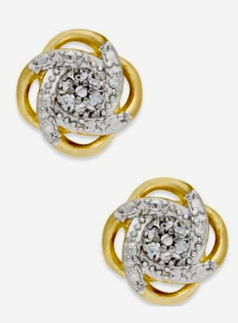 Diamond Love Knot Stud Earrings