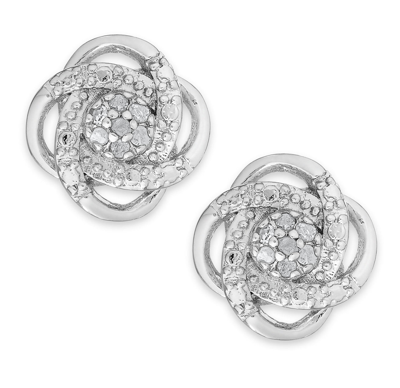 Diamond Love Knot Stud Earrings