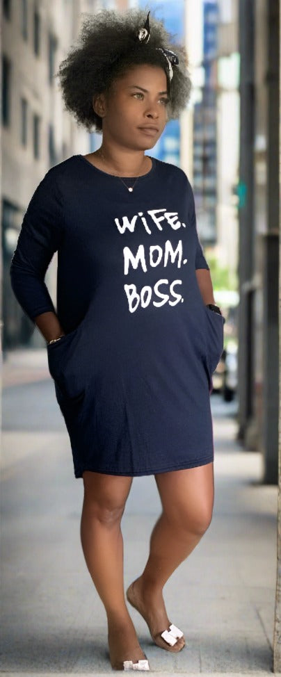 Wife Mom Boss Loose Dress